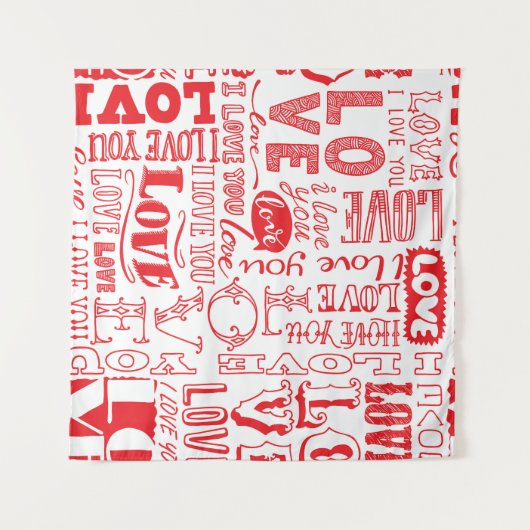 Hand-getrokken liefde doedels naadloze achtergrond wandkleed (Voorkant (horizontaal))