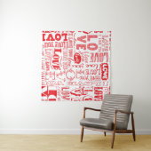 Hand-getrokken liefde doedels naadloze achtergrond wandkleed (In Situ (horizontaal))