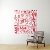 Hand-getrokken liefde doedels naadloze achtergrond wandkleed (In situ)