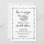 Hand getrokken liefde Pizza grillige Vrijgezellenf Kaart (Voorkant)