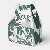 Hand getrokken lijn tropische bladeren. bedankdoosjes (Achterkant)