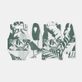 Hand getrokken lijn tropische bladeren. bedankdoosjes (Uitgevouwen)