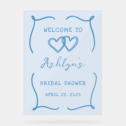 Hand getrokken Lijst blauw Vrijgezellenfeest acryl Acryl Bord (Voorkant)