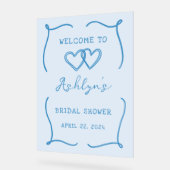 Hand getrokken Lijst blauw Vrijgezellenfeest acryl Acryl Bord (Hoek)