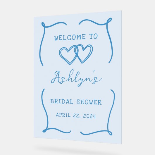 Hand getrokken Lijst blauw Vrijgezellenfeest acryl Acryl Bord (Hoek)