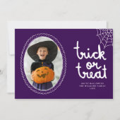 Hand getrokken Lijst Trick or treat Halloween Foto Kaart (Voorkant)