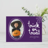 Hand getrokken Lijst Trick or treat Halloween Foto Kaart (Staand voorkant)
