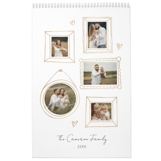 Hand getrokken Lijsten Fotocollage Kalender (Hoes)