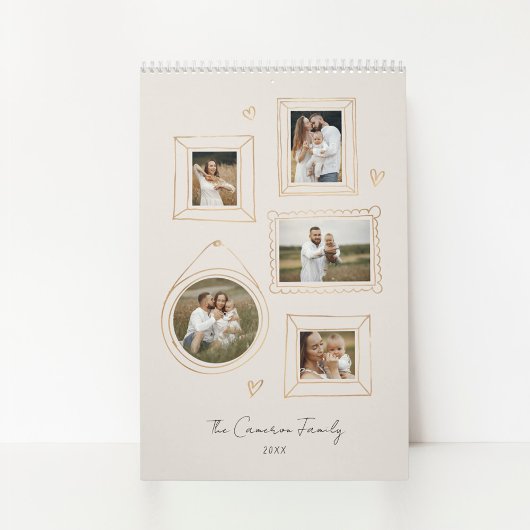 Hand getrokken Lijsten Fotocollage Kalender