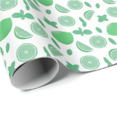Hand getrokken Limoen en Mint Botanische Wrapping Cadeaupapier (Rol Hoek)