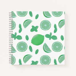 Hand getrokken Limoen & Mint Botanisch Notitieboek