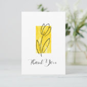 Hand getrokken Lineaire Tulp Gele Waterverf Abstra Bedankkaart (Staand voorkant)