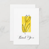 Hand getrokken Lineaire Tulp Gele Waterverf Abstra Bedankkaart (Voorkant / Achterkant)