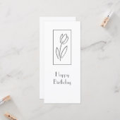 Hand getrokken lineaire tulp Kaart (Voorkant / Achterkant in situ)