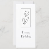 Hand getrokken lineaire tulp Kaart (Voorkant)