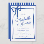 Hand getrokken lint boog bruiloft kaart (Voorkant / Achterkant)