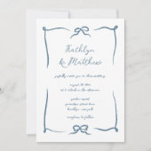 Hand getrokken lint Doodle Stoffig Blauw Moderne b Kaart (Voorkant)