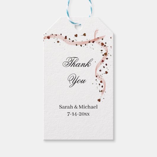 Hand getrokken lint en bloemen bruiloft Stickers Cadeaulabel (Voorkant)