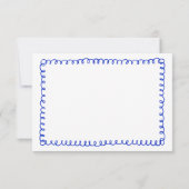 Hand getrokken lint Frans blauw bruiloft RSVP Kaar (Achterkant)