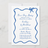 Hand getrokken lint Frans blauw modern één dag weg Kaart (Voorkant)