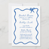 Hand getrokken lint grillig blauw Vrijgezellenfees Kaart (Voorkant)