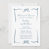 Hand getrokken lint stoffig blauw repetitie diner kaart (Voorkant)