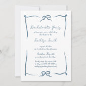 Hand getrokken lint stoffige blauwe vrijgezellenfe kaart (Voorkant)