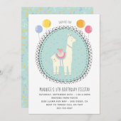 Hand getrokken Llama Verjaardagsfeest Kaart (Voorkant / Achterkant)