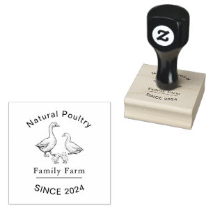  Hand getrokken Logo voor Pluimvee Boerderij Rubberstempel