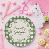 Hand getrokken lokaal geteeld Boerderij 1e verjaar Papieren Bordje (Feest)