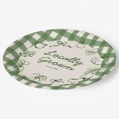 Hand getrokken lokaal geteeld Boerderij 1e verjaar Papieren Bordje (Gekanteld)