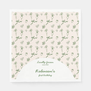 Hand getrokken lokaal geteeld Boerderij 1e verjaar Servet