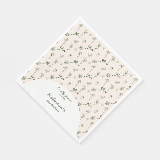 Hand getrokken lokaal geteeld Boerderij 1e verjaar Servet (Hoek)