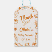 Hand getrokken lokaal geteelde groenten Baby showe Cadeaulabel (Voorkant)