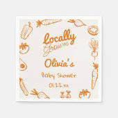 Hand getrokken lokaal geteelde groenten Baby showe Servet (Voorkant)