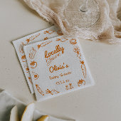 Hand getrokken lokaal geteelde groenten Baby showe Servet