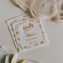 Hand getrokken lokaal geteelde groenten Baby showe