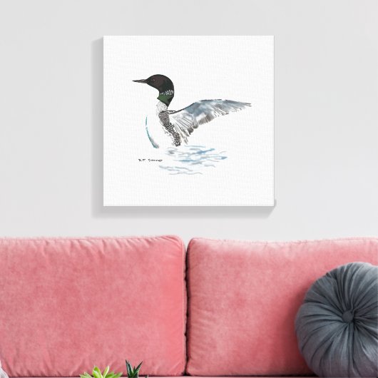 Hand getrokken Loon afbeelding Canvas Afdruk (Insitu (Woonkamer))