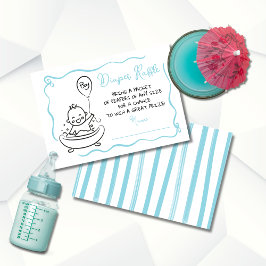 Hand getrokken Luier Raffle Boy Kaart