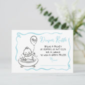 Hand getrokken Luier Raffle Boy Kaart (Staand voorkant)