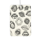 Hand getrokken Luscious Lips in Zwart-Wit Luchtverfrisser (Voorkant)