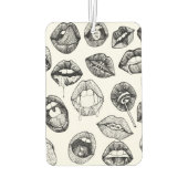 Hand getrokken Luscious Lips in Zwart-Wit Luchtverfrisser (Achterkant)