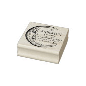 Hand getrokken maan aangepaste familienaam retoura rubberstempel (Stempel)