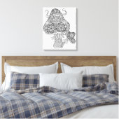 Hand getrokken Magic Paddenstoelen Doodle 6 Canvas Afdruk (Insitu (Slaapkamer))