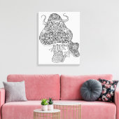 Hand getrokken Magic Paddenstoelen Doodle 6 Canvas Afdruk (Insitu (Woonkamer))