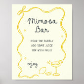 Hand getrokken Main Squeeze Mimosa Bar Poster (Voorkant)