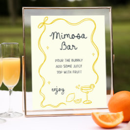 Hand getrokken Main Squeeze Mimosa Bar Poster