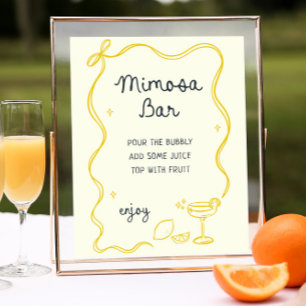 Hand getrokken Main Squeeze Mimosa Bar Poster