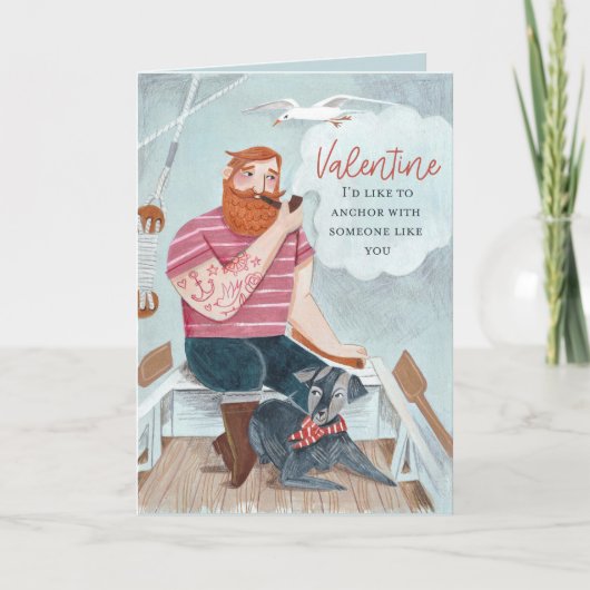 Hand getrokken Man Bloke Valentijn Feestdagen Kaart (Voorkant)