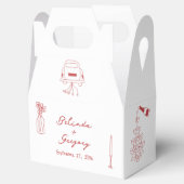 Hand getrokken Maroon Illustraties Doodles bruilof Bedankdoosjes (Geopend)